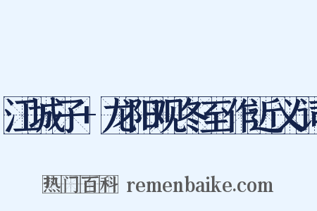 江城子+龙阳观冬至作近义词是什么意思的图片
